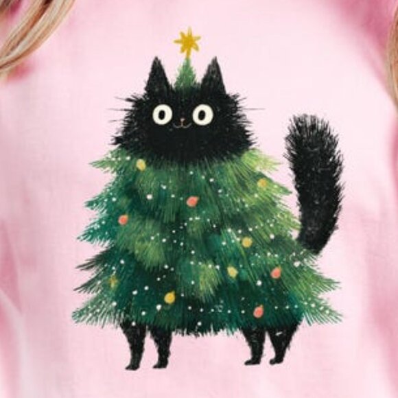 Cat Christmas Shirt, Kitten Christmas T-shirt, Cat Lover Gift - Picture 2 of 4